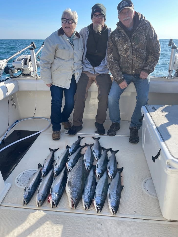 Charter fishing boat on Lake Michigan in Wisconsin