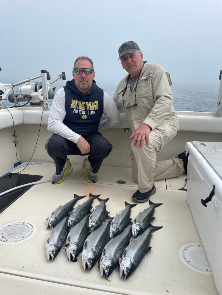 Wisconsin Lake Michigan salmon charter fishing catch