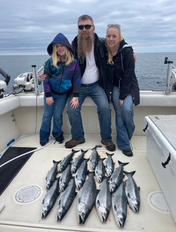 Charter fishing trip on Lake Michigan Milwaukee harbor