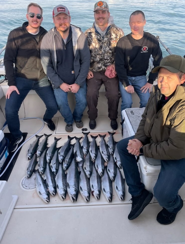 Wisconsin Lake Michigan salmon charter fishing catch