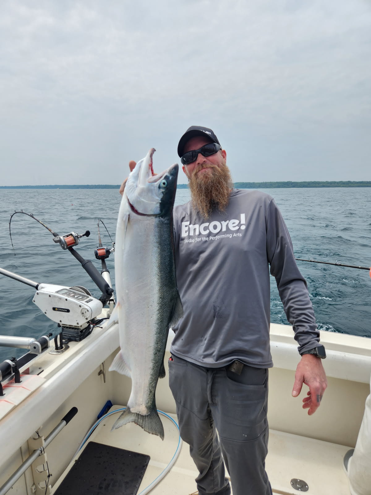 Wisconsin charter fishing group with Lake Michigan salmon