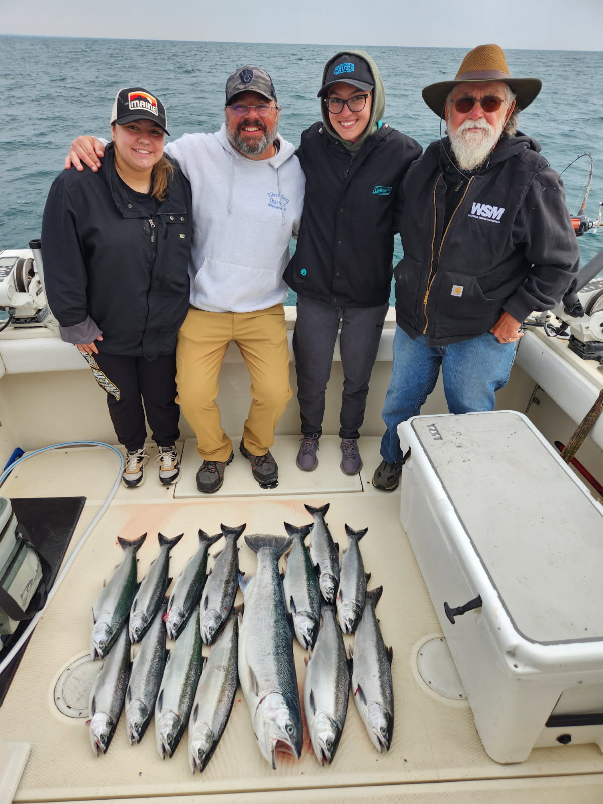 Charter fishing on Lake Michigan in Wisconsin