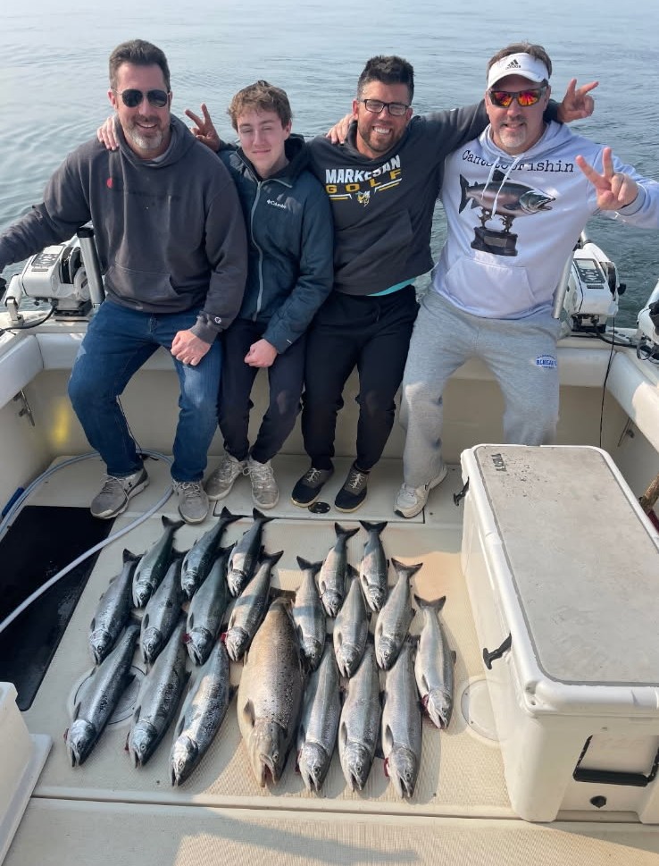 Milwaukee charter fishing group on Lake Michigan