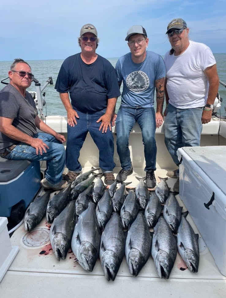 Wisconsin charter fishing group on Lake Michigan