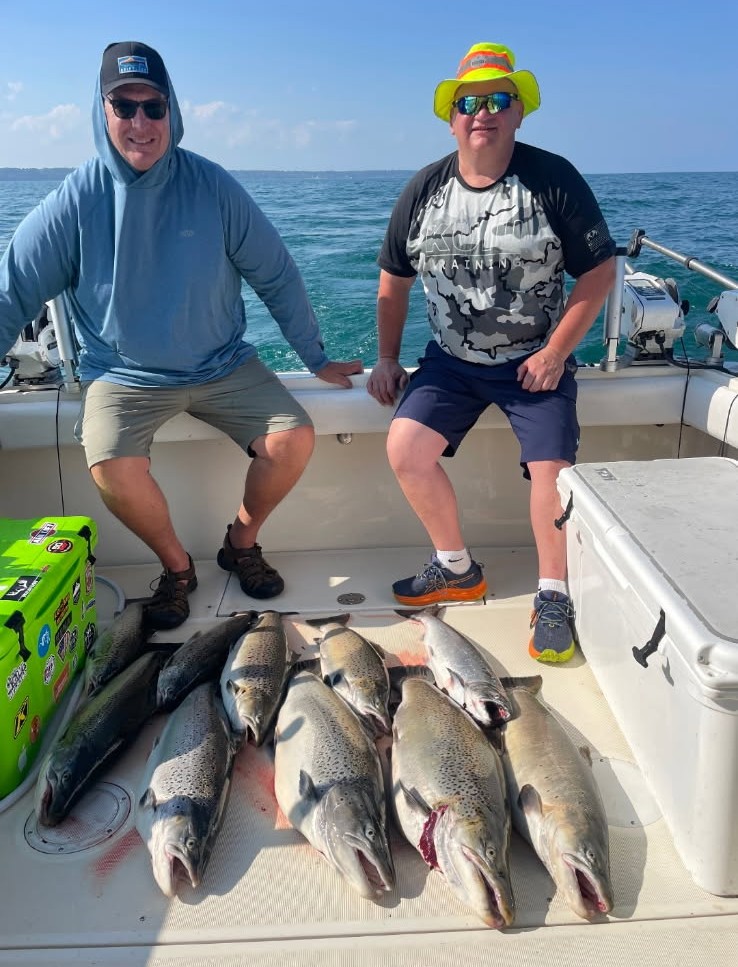 Lake Michigan salmon charter fishing trip in Wisconsin