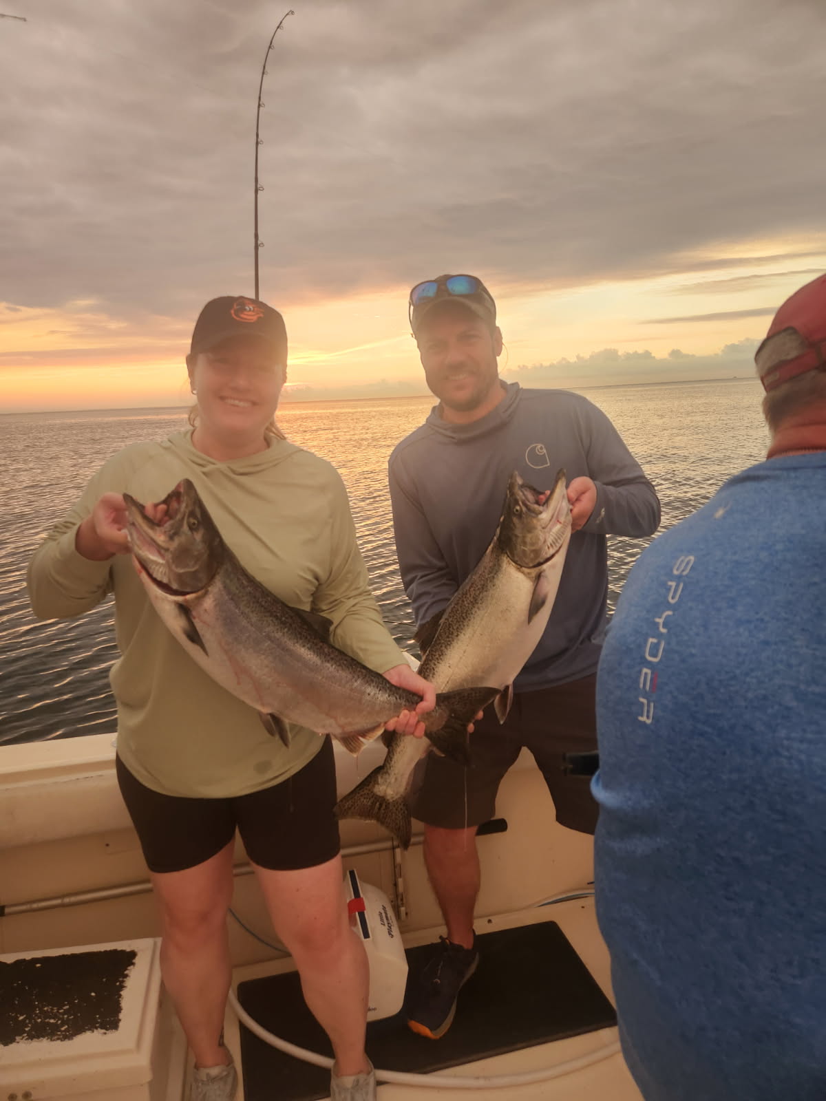 Lake Michigan salmon charter fishing catch in Wisconsin