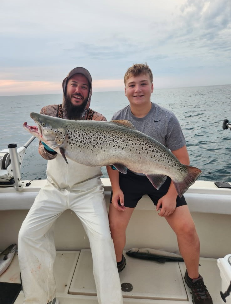 Lake Michigan charter fishing trip Wisconsin group