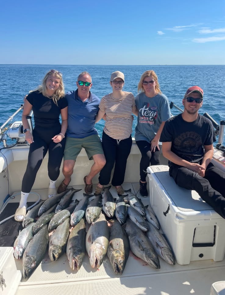 Milwaukee Lake Michigan fishing charter with anglers
